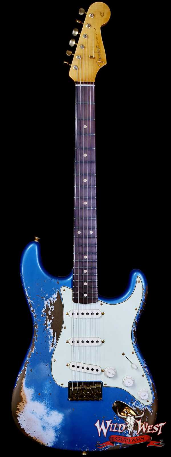 Fender Custom Shop Wild West Guitars 25th Anniversary 1960 Stratocaster Hardtail Madagascar Rosewood Fretboard Heavy Relic Lake Placid Blue 7.10 LBS