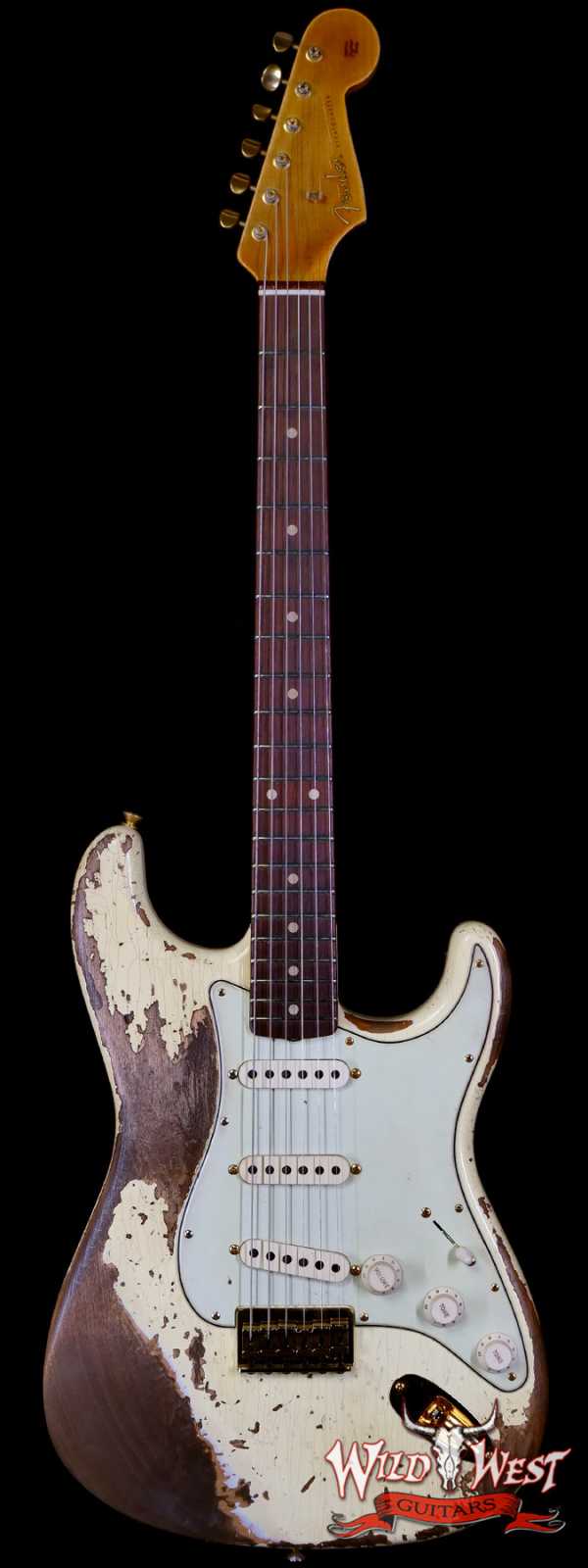 Fender Custom Shop Wild West Guitars 25th Anniversary 1960 Stratocaster Hardtail Madagascar Rosewood Fretboard Heavy Relic Vinatge White 7.35 LBS