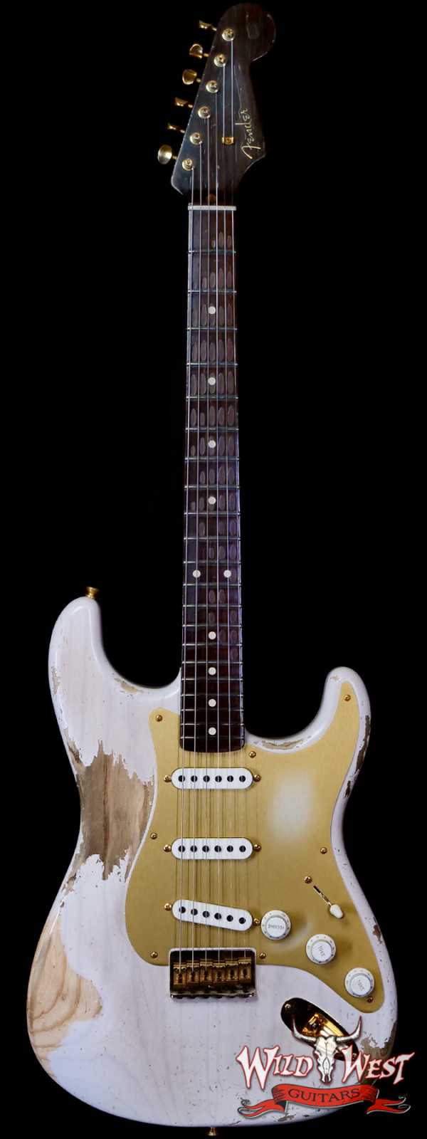 Fender Custom Shop Kyle McMillin Masterbuilt 1957 Hardtail Stratocaster Brazilian Rosewood Neck Heavy Relic White Blonde 6.75 LBS (US Only / No International Shipping)