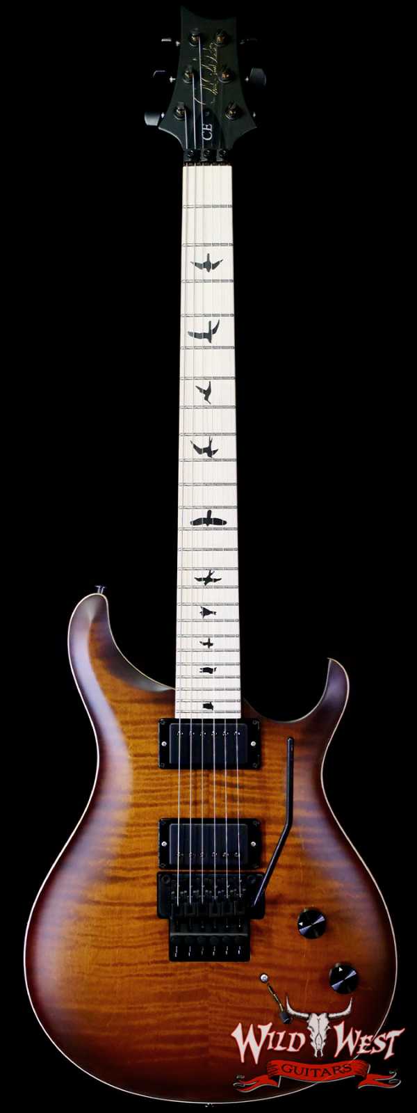 Paul Reed Smith PRS Bolt-On Series Dustie Waring Signature CE 24 Floyd Rose FR Maple Board Burnt Amber Smokeburst 7.40 LBS
