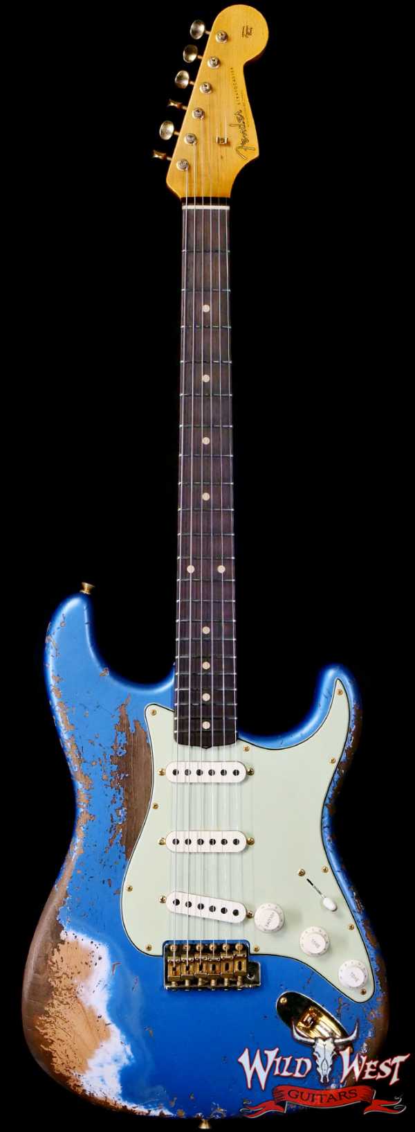 Fender Custom Shop Wild West Guitars 25th Anniversary 1960 Stratocaster Madagascar Rosewood Fretboard Heavy Relic Lake Placid Blue 7.75 LBS