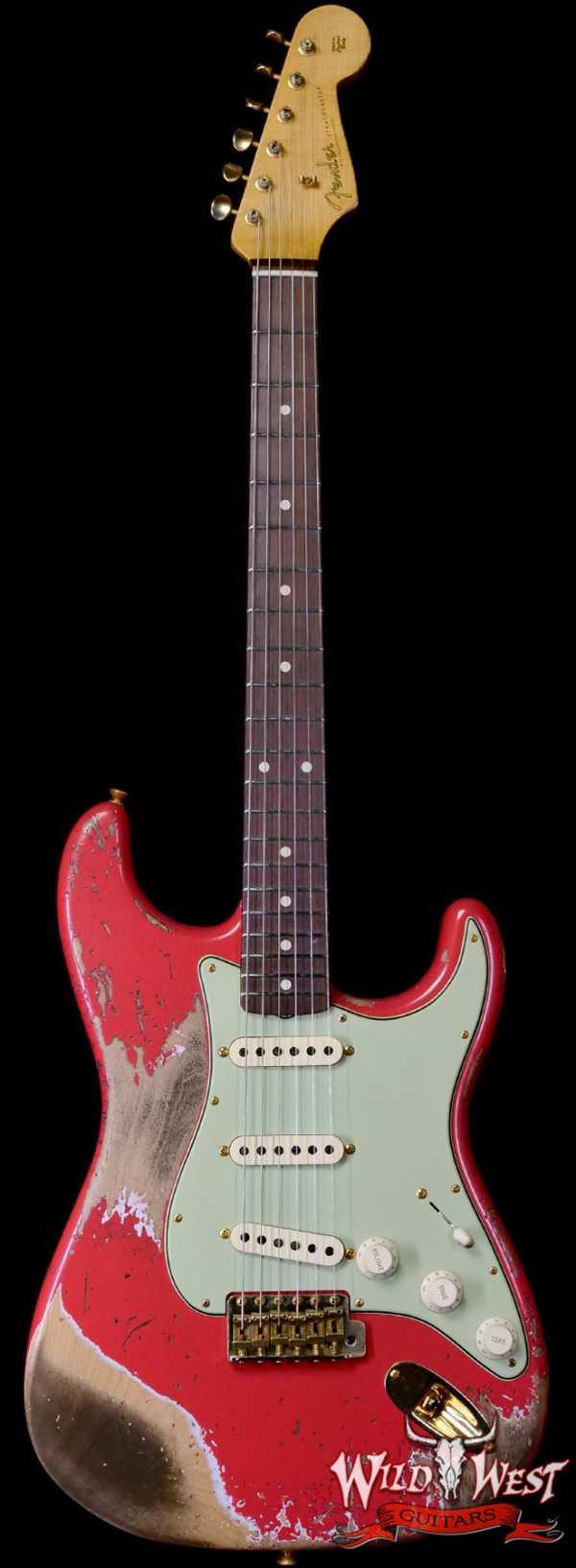 Fender Custom Shop Wild West Guitars 25th Anniversary 1960 Stratocaster Madagascar Rosewood Fretboard Heavy Relic Fiesta Red 7.60 LBS