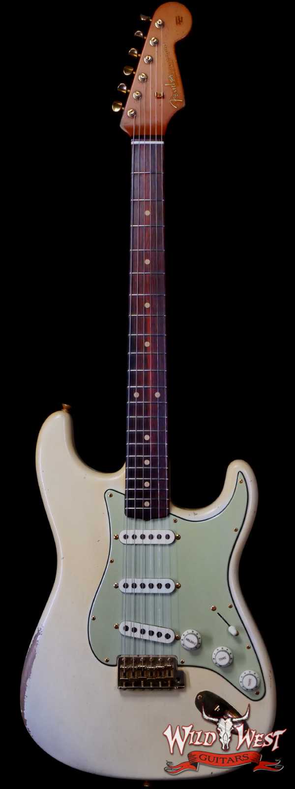 Fender Custom Shop Dale Wilson Masterbuilt 1961 Stratocaster Hand-Wound Pickups Brazilian Rosewood Fingerboard Relic Vintage White 7.35 LBS (US Only / No International Shipping)