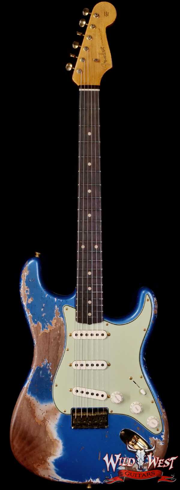 Fender Custom Shop Wild West Guitars 25th Anniversary 1960 Stratocaster Hardtail Madagascar Rosewood Fretboard Heavy Relic Lake Placid Blue 7.15 LBS