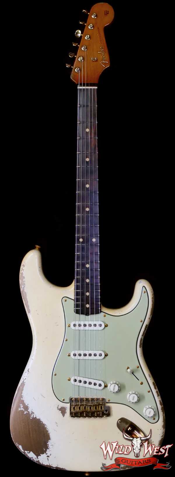 Fender Custom Shop Dale Wilson Masterbuilt 1961 Stratocaster Hand-Wound Pickups Brazilian Rosewood Fingerboard Relic Vintage White 7.65 LBS (US Only / No International Shipping)