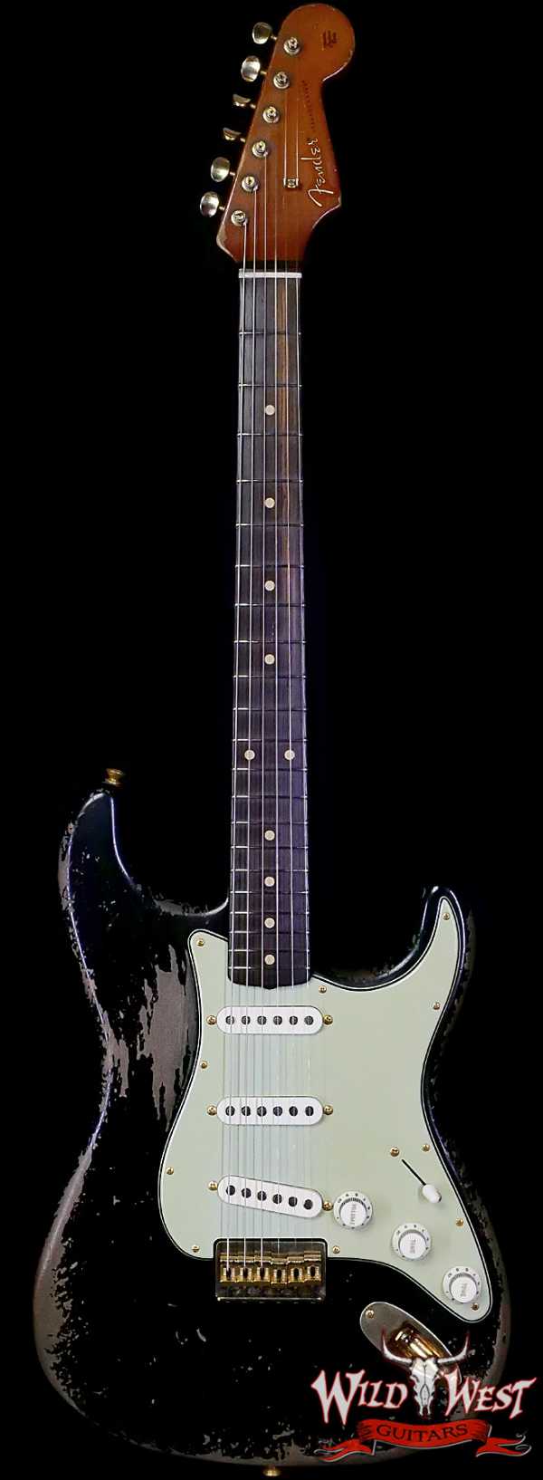 Fender Custom Shop Dale Wilson Masterbuilt 1961 Hardtail Stratocaster Hand-Wound Pickups Brazilian Rosewood Fingerboard Relic Black 6.90 LBS (US Only / No International Shipping)