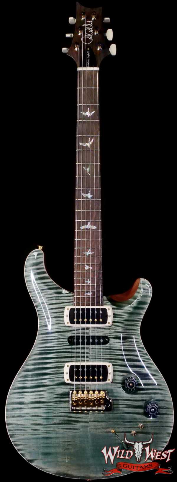 Paul Reed Smith PRS Wood Library 10 Top Modern Eagle V ME5 Flame Maple Neck Brazilian Rosewood Fingerboard Trampas Green 8.80 LBS (US Only / No International Shipping)