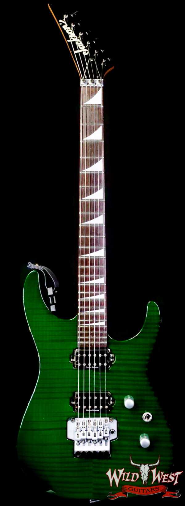 Jim Root Collection 1998 Jackson DR3 Dinky Reverse Headstock Flame Maple Top Transparent Green 7.65 LBS