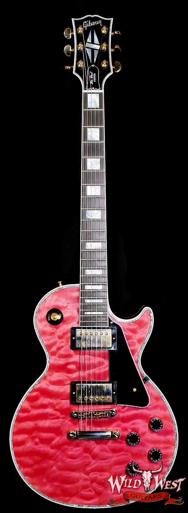 Gibson Custom Shop M2M Hand Selected 5A Quilt Maple Top Les Paul Custom Ebony Fingerboard VOS Chablis Pink 8.50 LBS