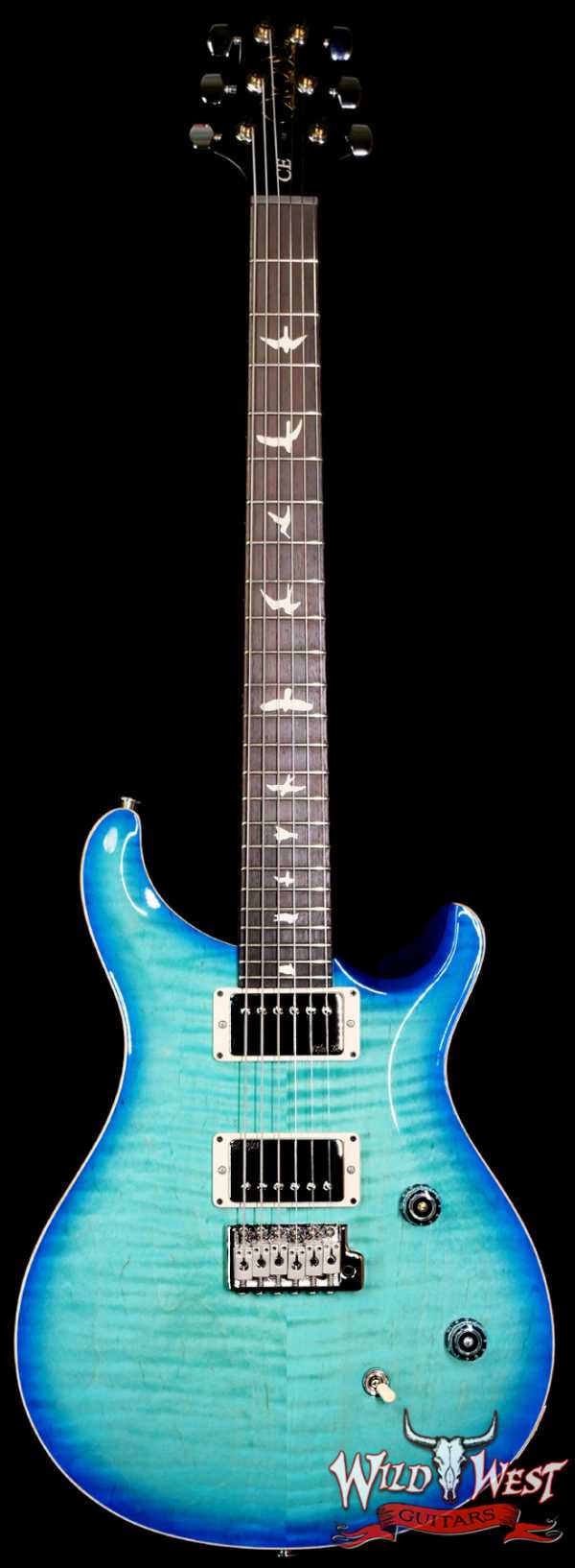 Paul Reed Smith PRS Wild West Guitars Special Run CE 24 Painted Black Neck 57/08 Covered Pickups Makena Blue 7.35 LBS