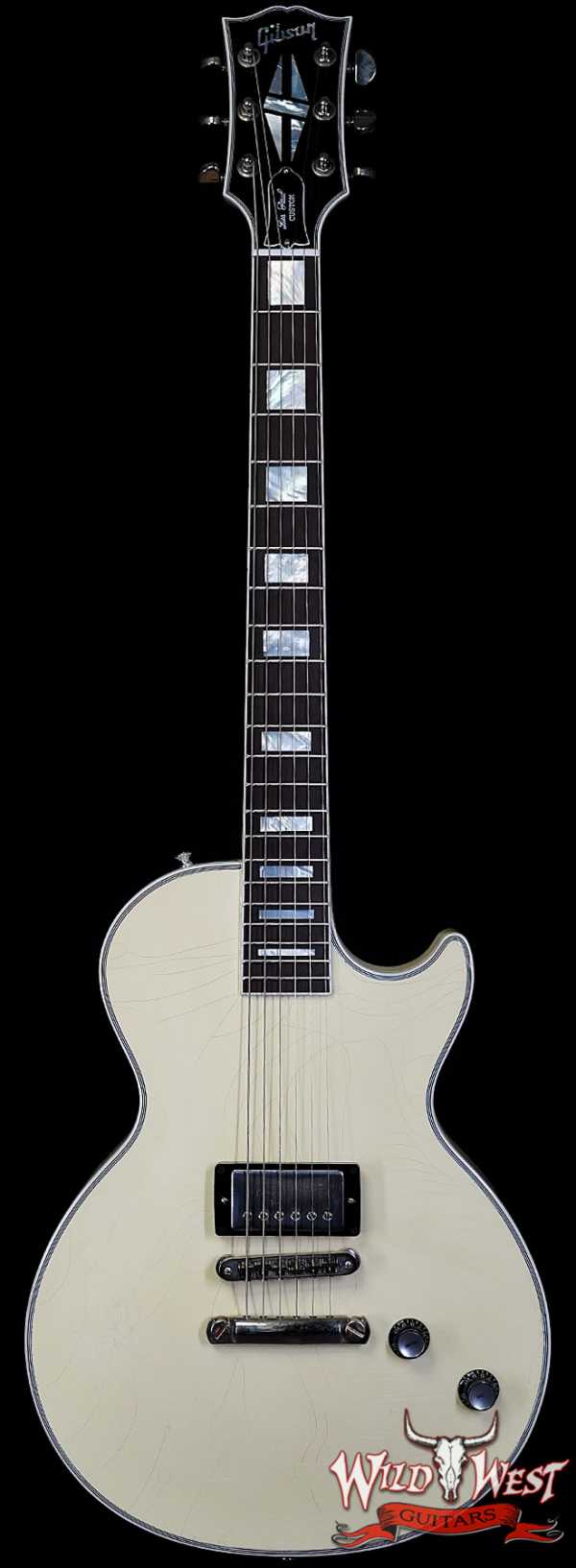 Gibson Custom Shop M2M Single Humbucker Les Paul Custom Ebony Fingerboard Murphy Lab Light Aged Classic White 9.90 LBS