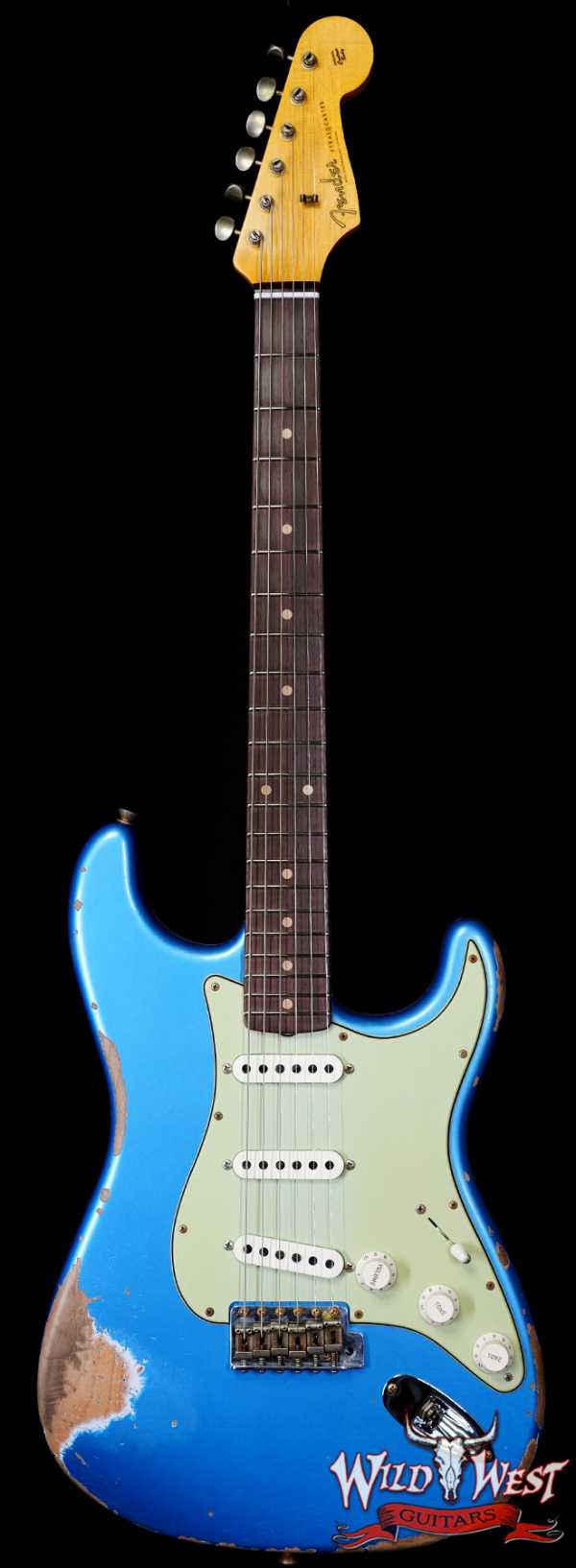 Fender Custom Shop 1962 Stratocaster Hand-Wound Pickups AAA Dark Rosewood Slab Board Heavy Relic Lake Placid Blue 7.90