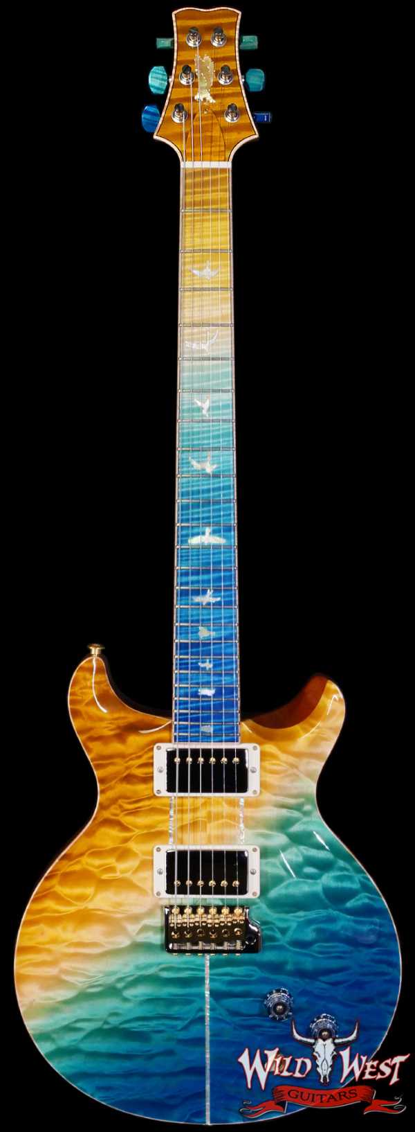 Paul Reed Smith PRS Private Stock # 11308 Santana Retro Quilt Maple Top Flame Maple Fingerboard Beach Cross Fade 7.35 lbs