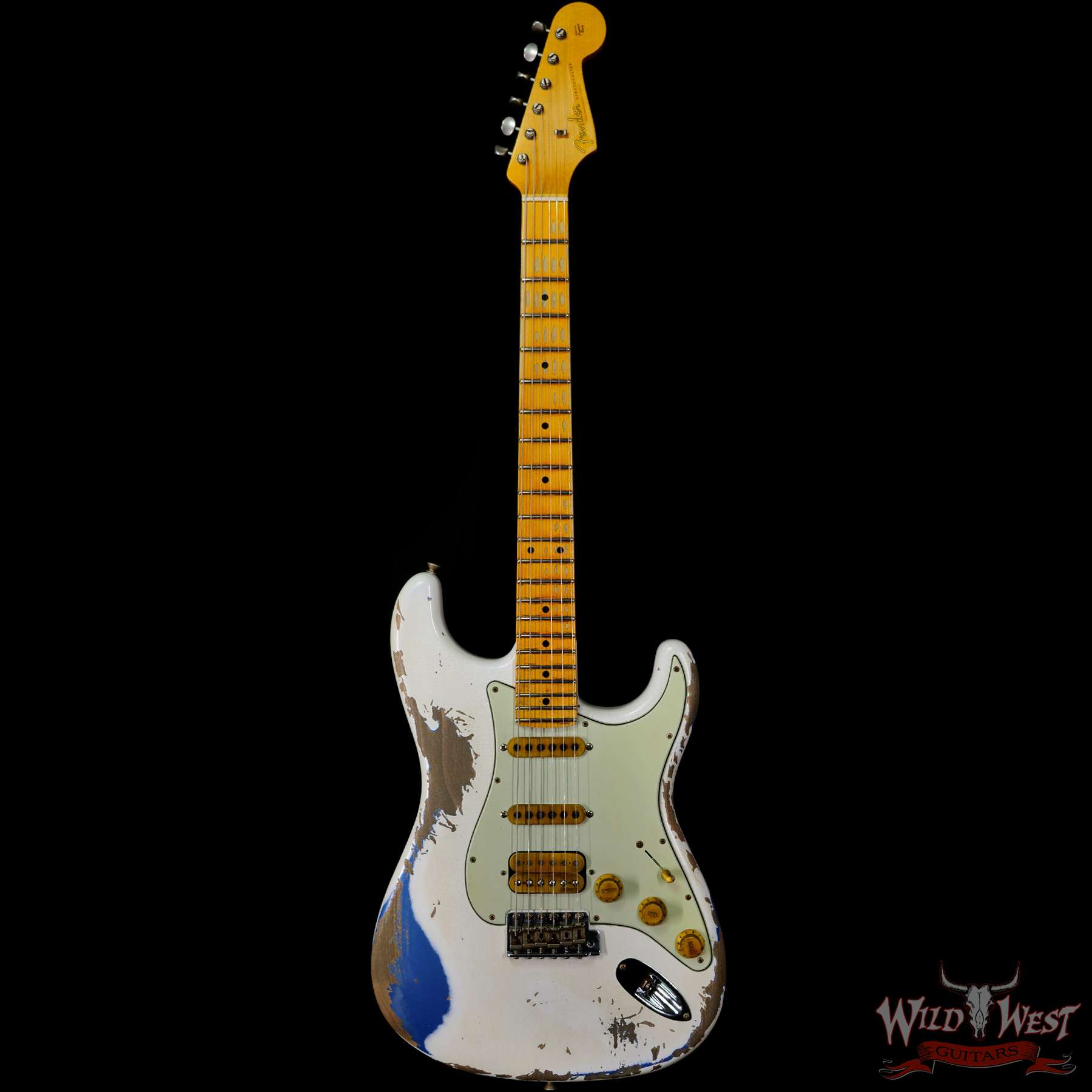 Fender Custom Shop Wild West White Lightning Stratocaster 2.0 Heavy Relic  Maple Fingeboard Lake Placid Blue