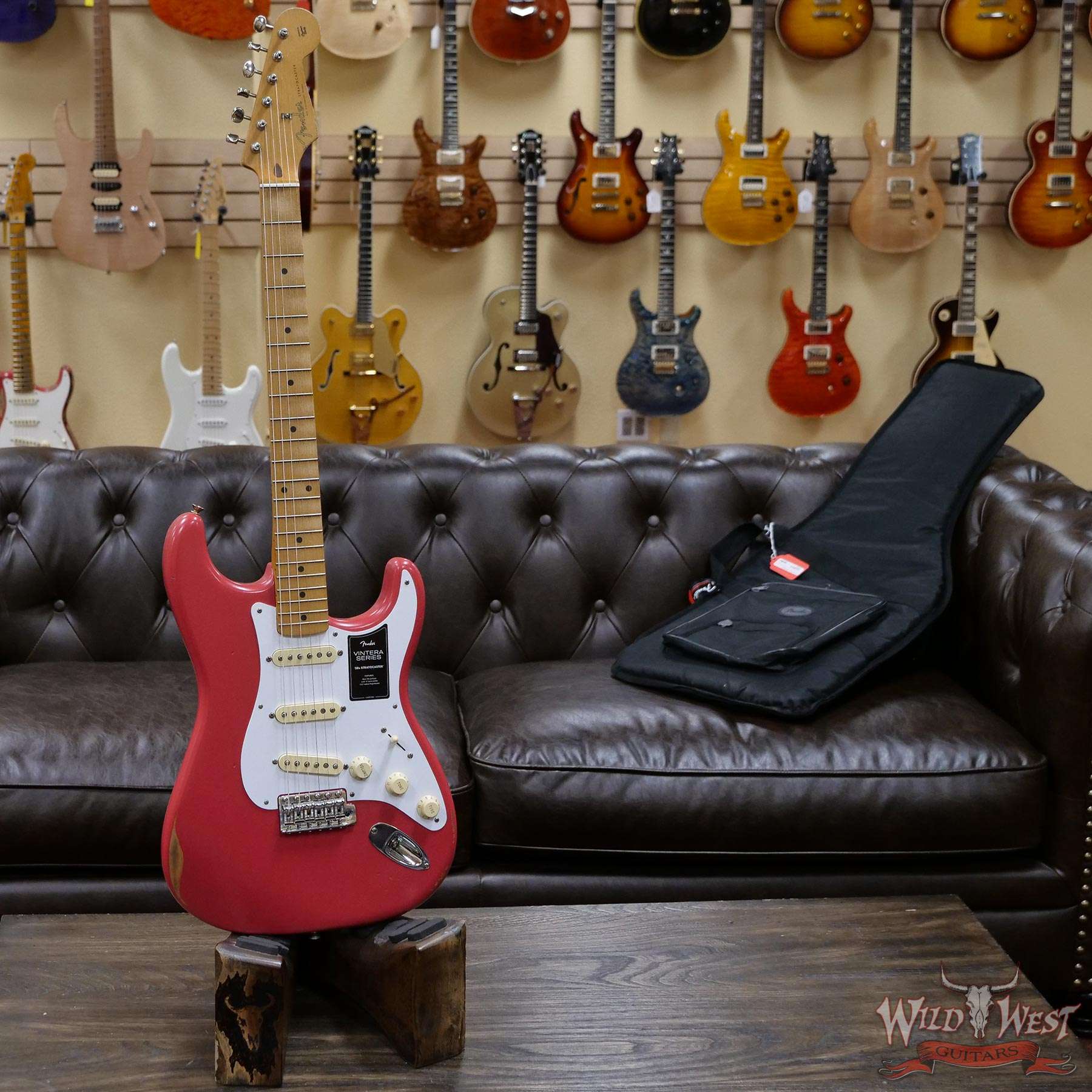 Fender Vintera Road Red West Maple Fiesta - \'50s Guitars Wild Stratocaster Fingerboard Worn