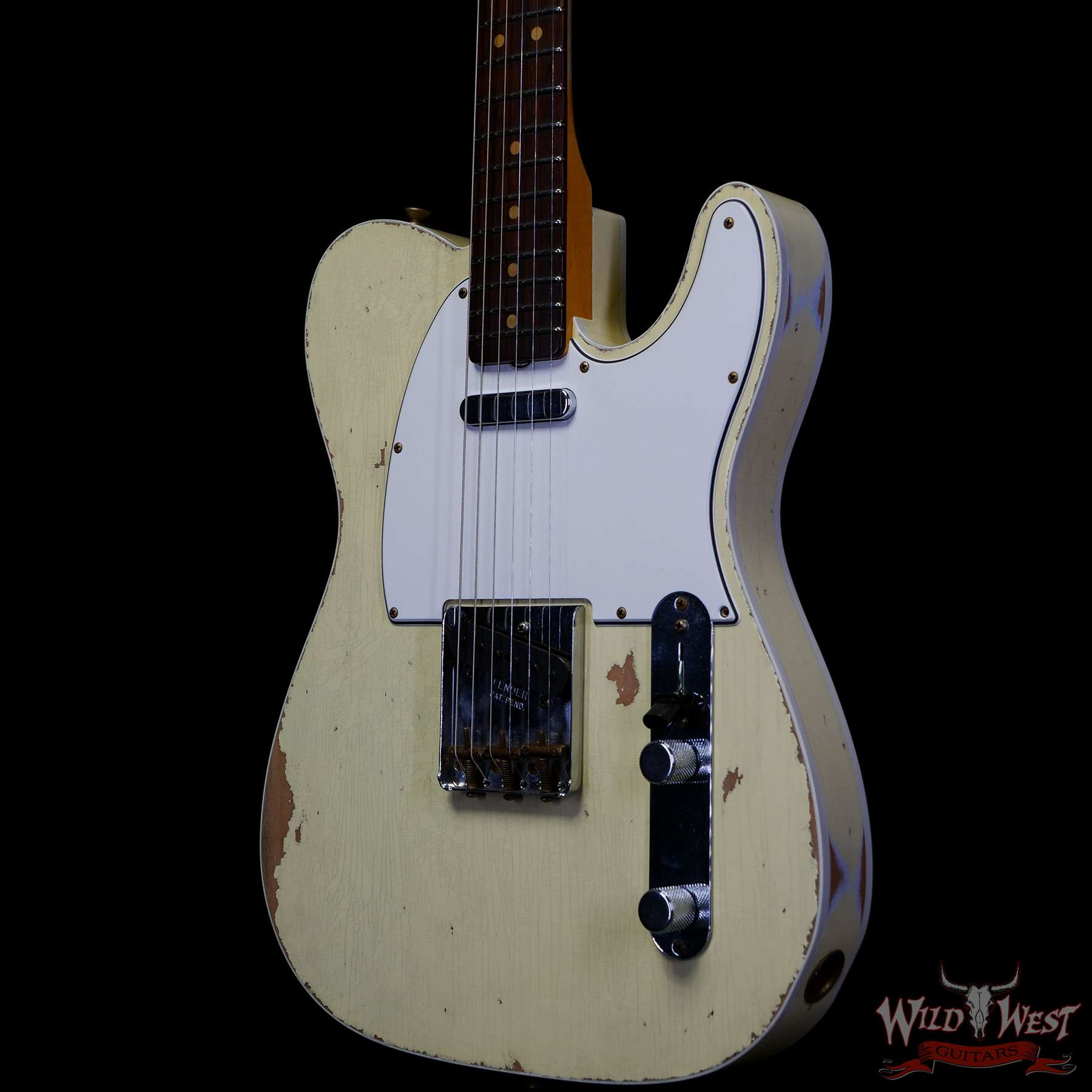 Fender Custom Shop 1962 Telecaster Custom Rosewood Slab Board Hand-Wound Pickups Relic White - Wild West Guitars