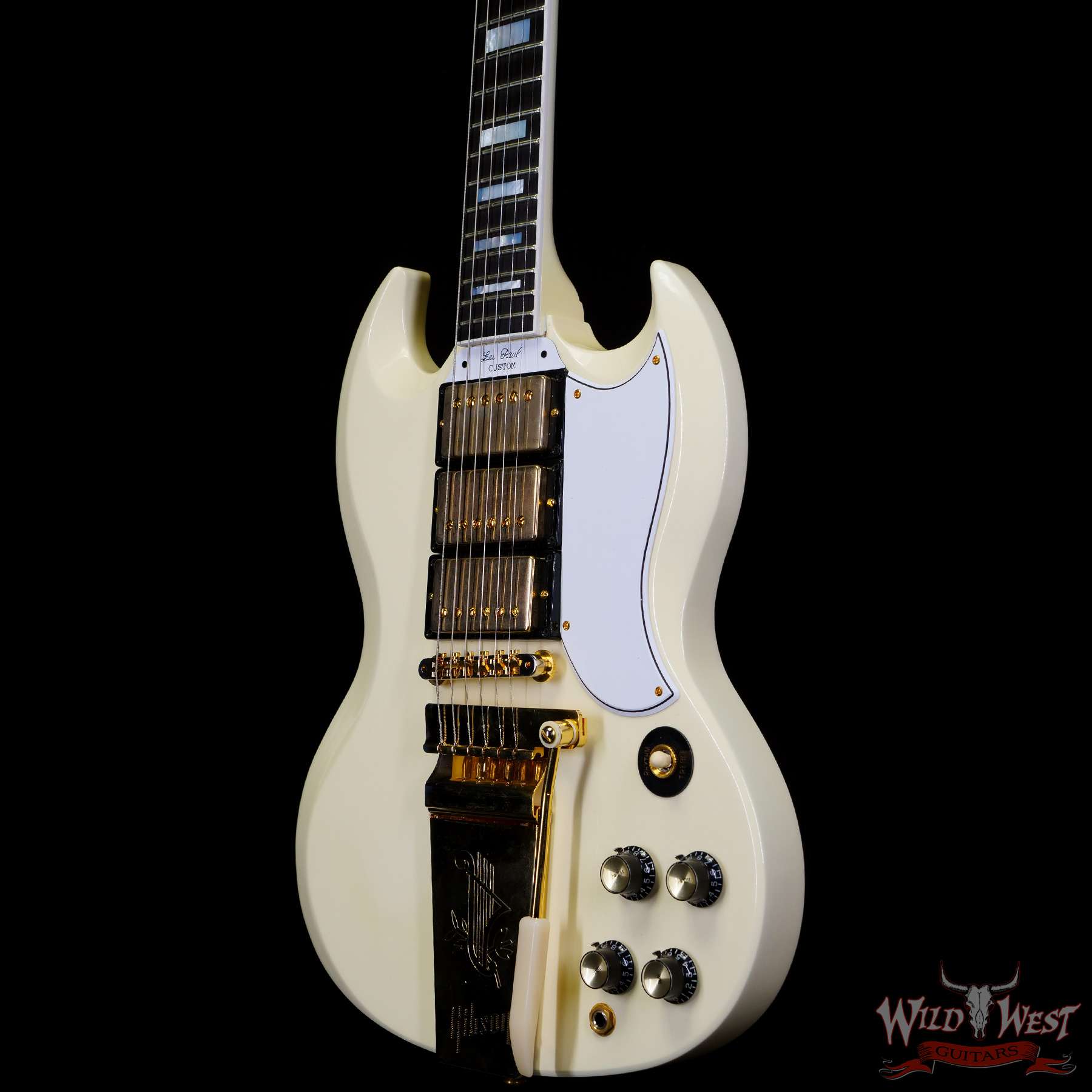Gibson Custom Shop 1963 Les Paul SG Custom Reissue w/ Maestro Vibrola VOS  Classic White