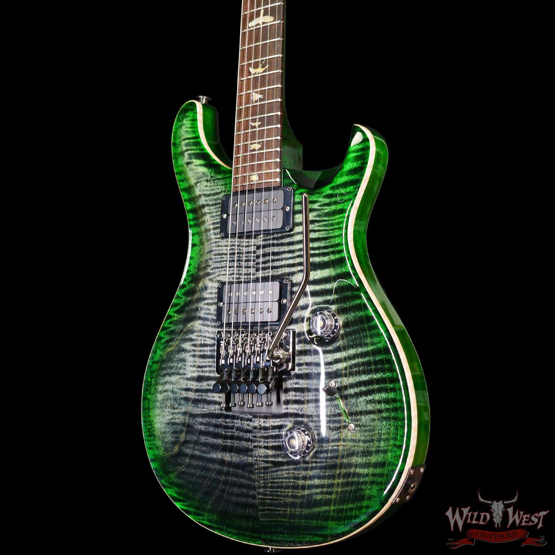 Paul Reed Smith PRS Wood Library 10 Top Custom 24 Floyd Rose Brazilian  Rosewood Fingerboard Flame Maple Neck Charcoal Jade Burst