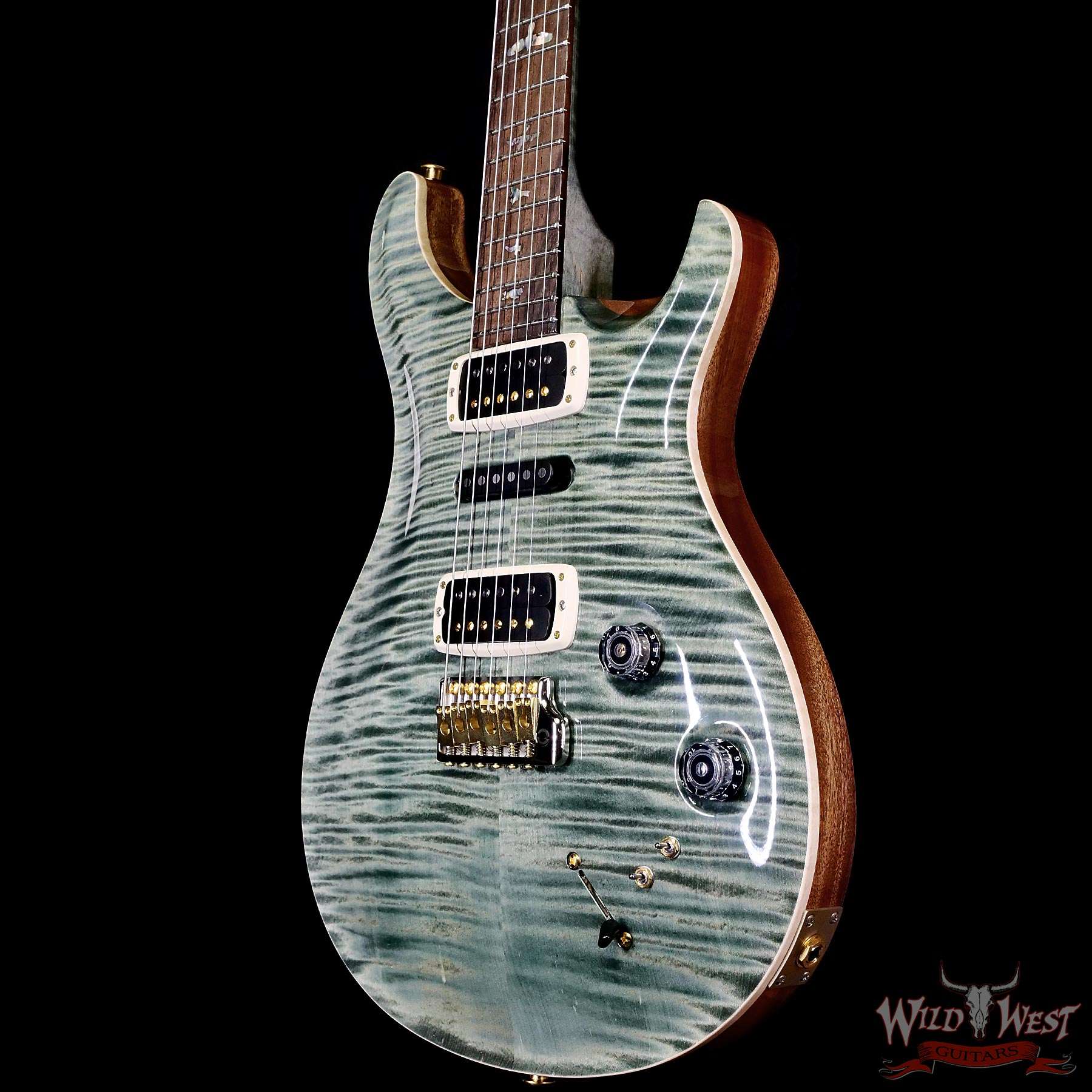 Paul Reed Smith PRS Wood Library 10 Top Modern Eagle V ME5 Flame Maple Neck  Brazilian Rosewood Fingerboard Trampas Green 8.80 LBS (US Only / No ...