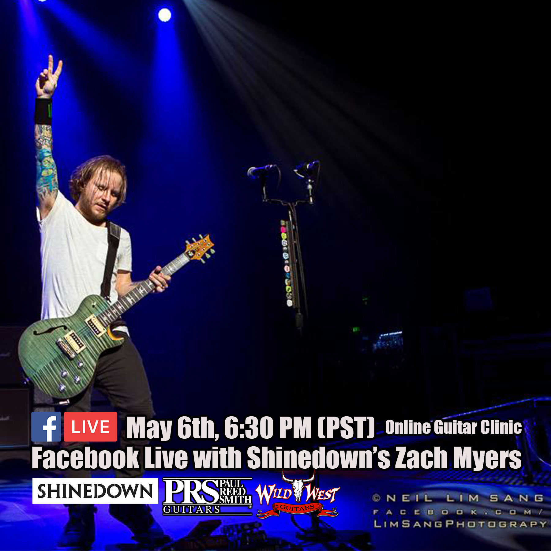 Facebook Live with Zach Myers from Shinedown Guitar Clinic SE Zach Myers