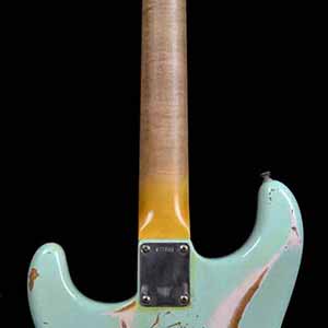 Fender 1960 Stratocaster Heavy Relic Surf Green Over Shell Pink W 78 Duncan Zebra Humbucker Wild West Guitars
