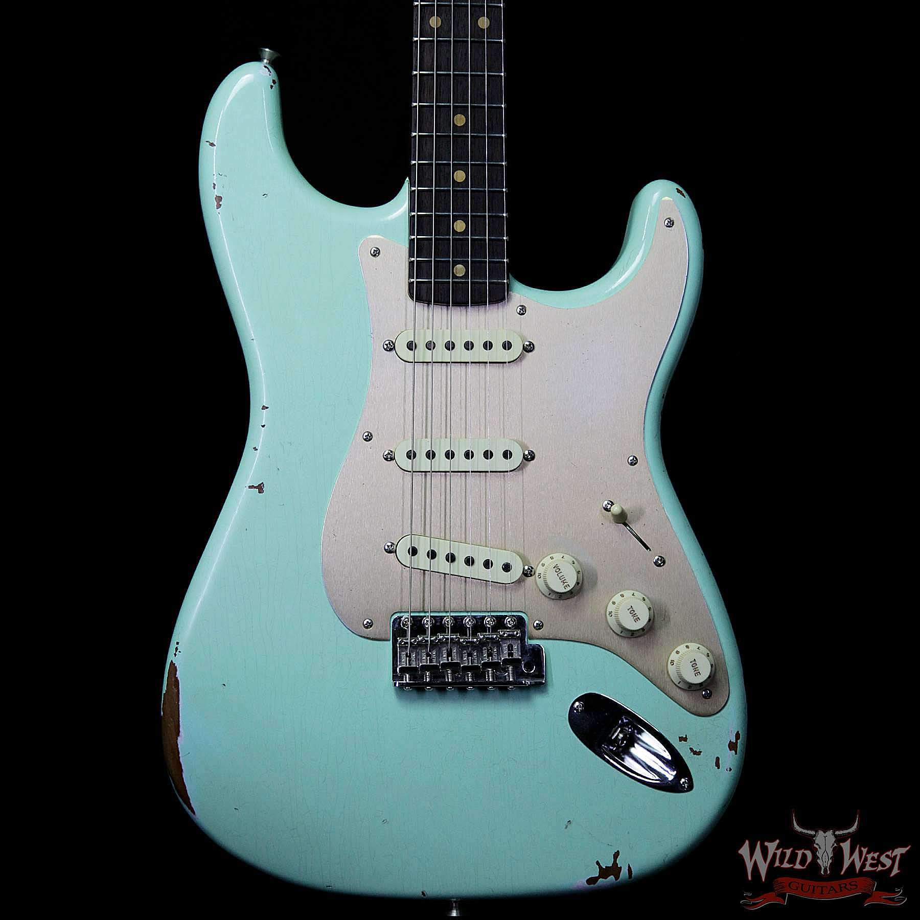 1-2__wwg-3.jpg Fender Custom Shop 1960 Roasted Stratocaster Relic Birdseye Maple Neck AAA Rosewood Surf Green - Image 3