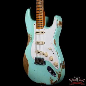 Fender Custom Shop 1957 Stratocaster Heavy Relic Maple Neck Surf Green - Image 2