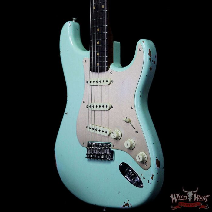 Fender Custom Shop 1960 Roasted Stratocaster Relic Birdseye Maple Neck AAA Rosewood Surf Green - Image 2