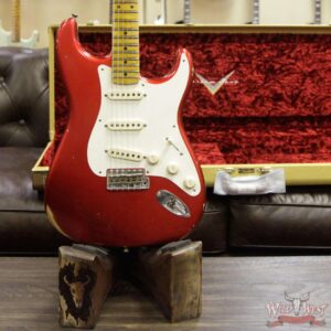 2018 Fender Custom Shop 1957 Stratocaster Relic Maple Neck Candy Apple Red - Image 6