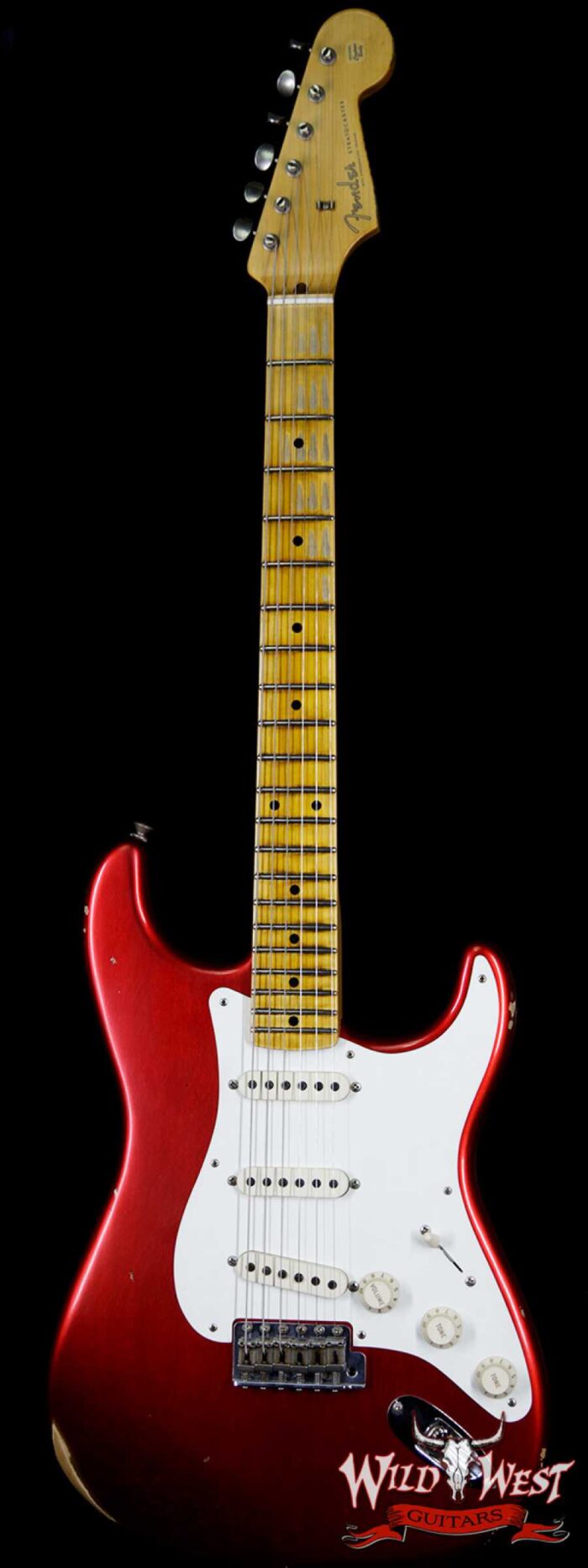 2018 Fender Custom Shop 1957 Stratocaster Relic Maple Neck Candy Apple Red - Image 1