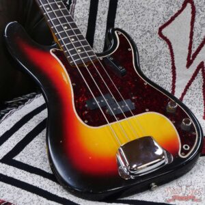 1966 Fender P-Bass Precision Bass Sunburst with Original Hardshell Case 8.70 LBS - Image 8