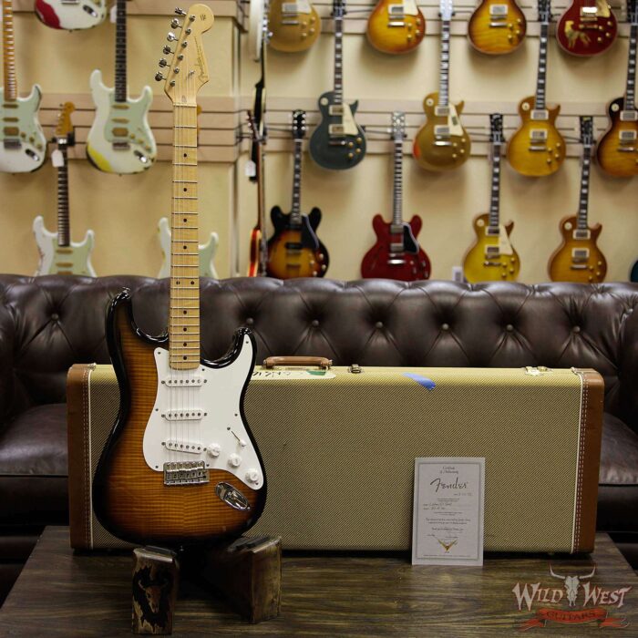 1993 Fender Custom Shop Custom ‘57 Stratocaster Special NOS Flame Maple Neck & Top 2 Tone Sunburst - Image 12