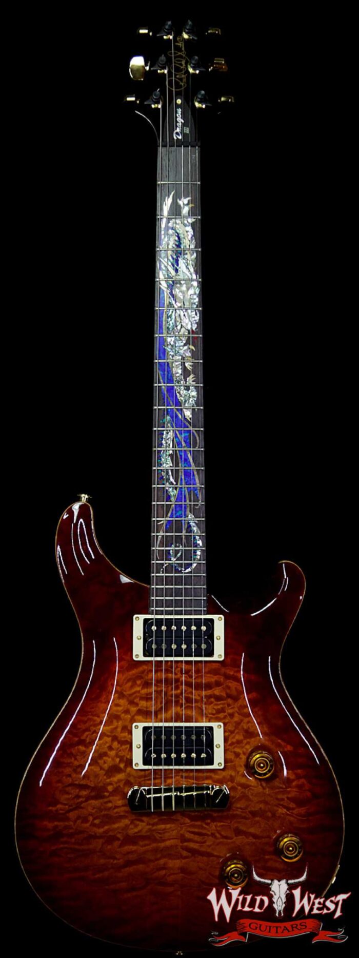 1994 PRS Dragon III # 47 of 100 Special Order Quilt Top Brazilian Rosewood Fingerboard Dark Cherry Sunburst - Image 1