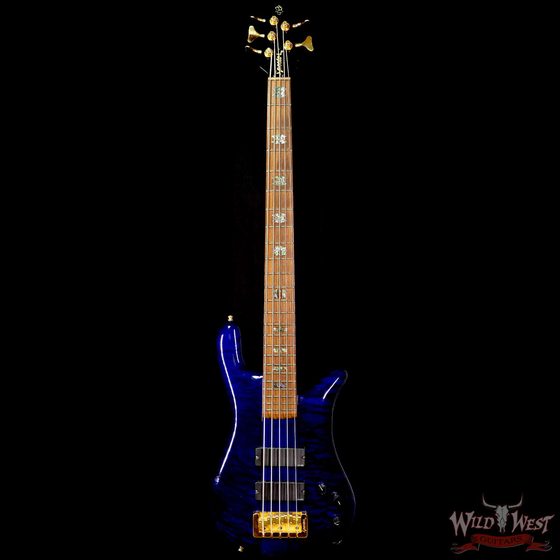 1999-spector-ns5xl-020-f__wwg.jpg Spector USA NS-5XL #020 5-String Bass Guitar Trans Blue EMG Pickups Aug 20th 1999 - Image 3