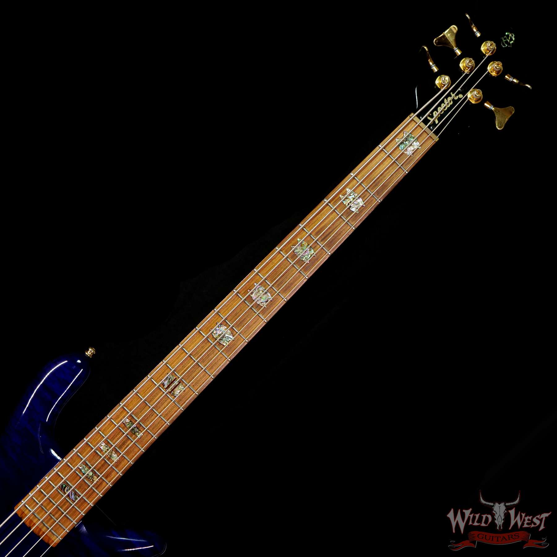 1999-spector-ns5xl-020-nf__wwg.jpg Spector USA NS-5XL #020 5-String Bass Guitar Trans Blue EMG Pickups Aug 20th 1999 - Image 4