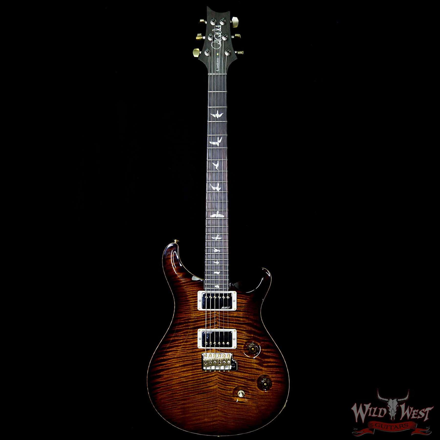 1__wwg-7.jpg PRS Wood Library Artist Package Custom 24 Fatback Flame Neck Brazilian Rosewood Board Black Gold Burst - Image 5