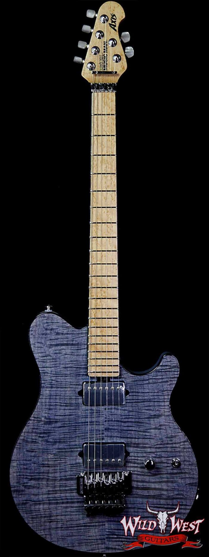 Ernie Ball Music Man BFR Limited #48 of 75 Axis Floyd Rose Birdseye Maple Neck Steel Blue - Image 1
