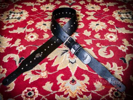 Red Monkey Handbuilt Big City Wire Leather 3’’ wide Guitar Strap 56’‘- 60’’ Black