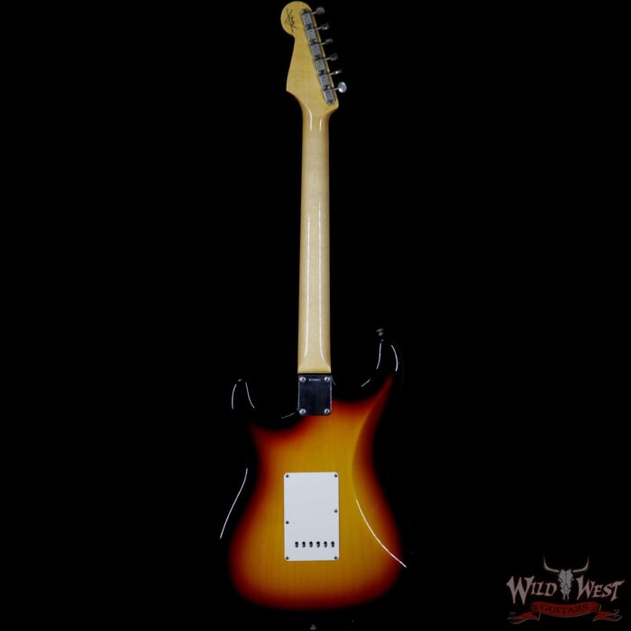 2008 Fender Custom Shop 1963 Stratocaster Relic Rosewood Fingerboard 3 Tone Sunburst - Image 4