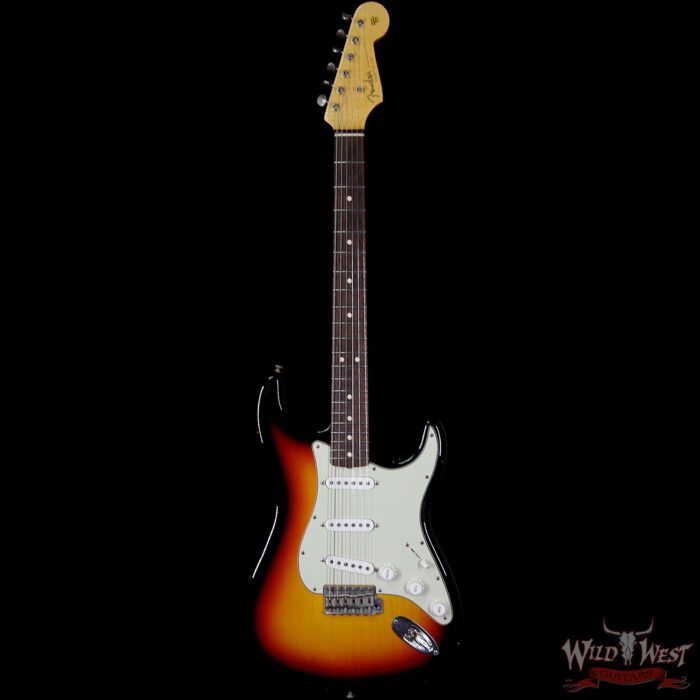 2008 Fender Custom Shop 1963 Stratocaster Relic Rosewood Fingerboard 3 Tone Sunburst - Image 3