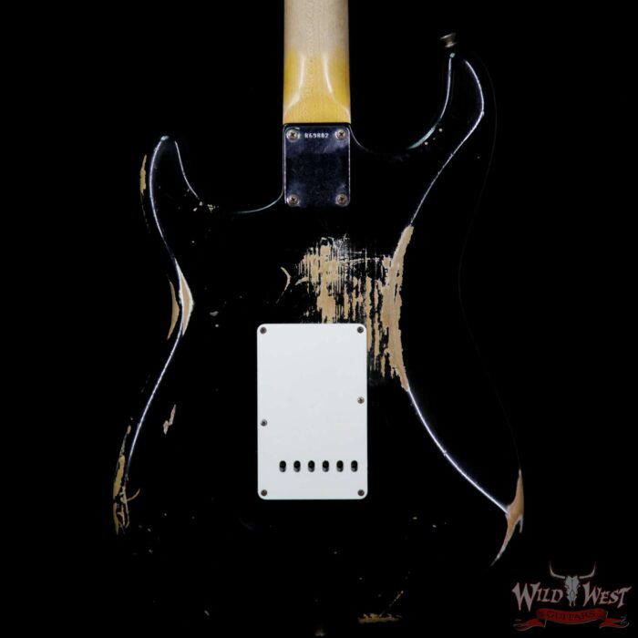 2013 Fender Custom Shop 1960 Stratocaster Heavy Relic Rosewood Slab Board Black - Image 6
