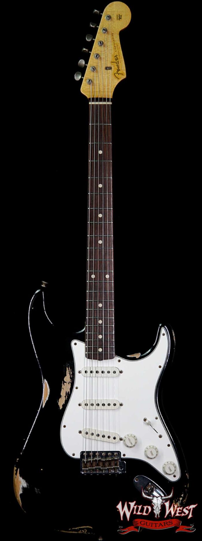2013 Fender Custom Shop 1960 Stratocaster Heavy Relic Rosewood Slab Board Black - Image 1