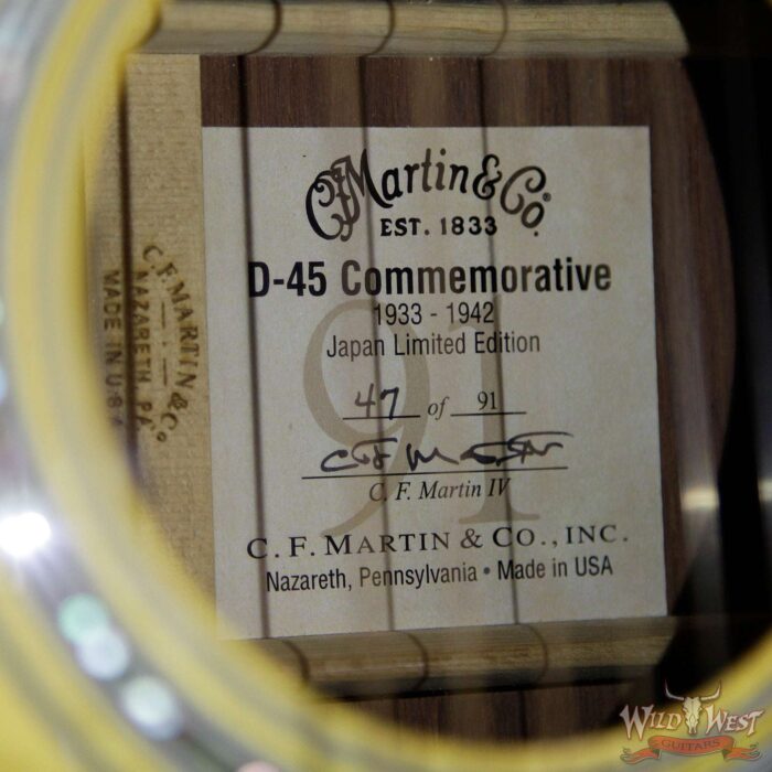 2013 Martin Limited Edition D-45 Commemorative #47 of 91 Adirondack Spruce with Madagascar Rosewood Electric-Acoustic - Image 11