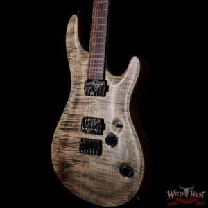 2017 Mayones Regius Core Classic 6 Flame Maple Carve Top Snakewood Fingerboard Jeans Black Satin - Image 2