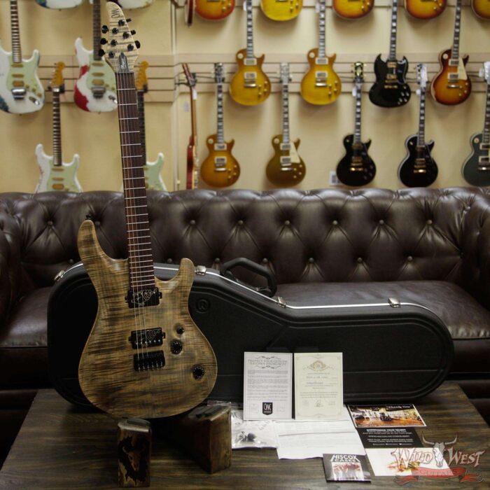2017 Mayones Regius Core Classic 6 Flame Maple Carve Top Snakewood Fingerboard Jeans Black Satin - Image 8