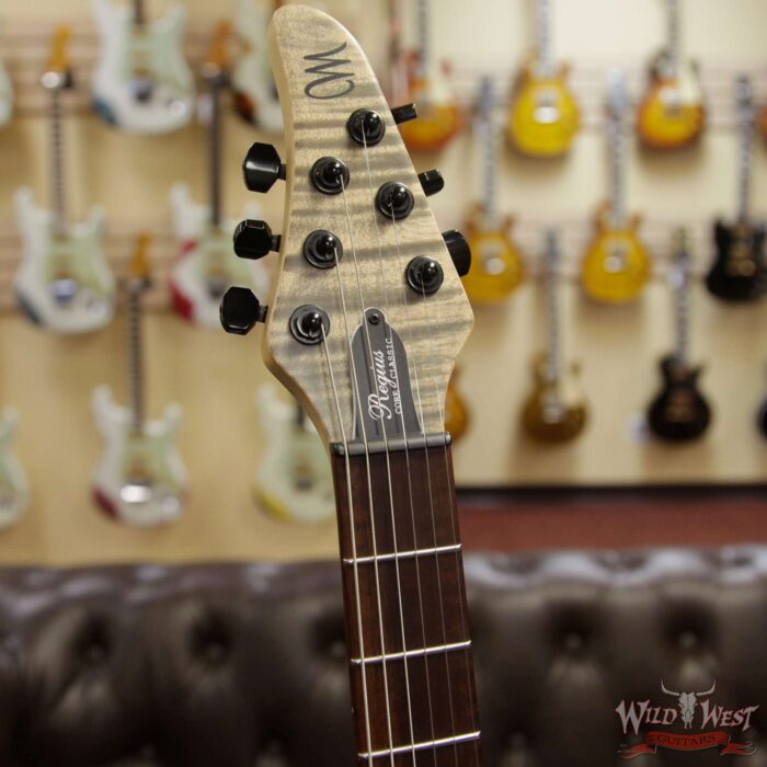 2017 Mayones Regius Core Classic 6 Flame Maple Carve Top Snakewood Fingerboard Jeans Black Satin - Image 5