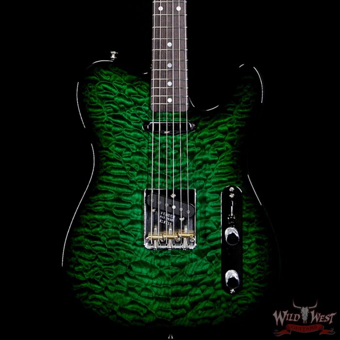 2019 Fender Custom Shop Dale Wilson Masterbuilt Quilt Top Telecaster NOS Rosewood Neck Emerald Green Trans - Image 3