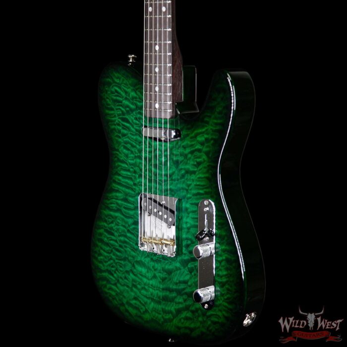 2019 Fender Custom Shop Dale Wilson Masterbuilt Quilt Top Telecaster NOS Rosewood Neck Emerald Green Trans - Image 2