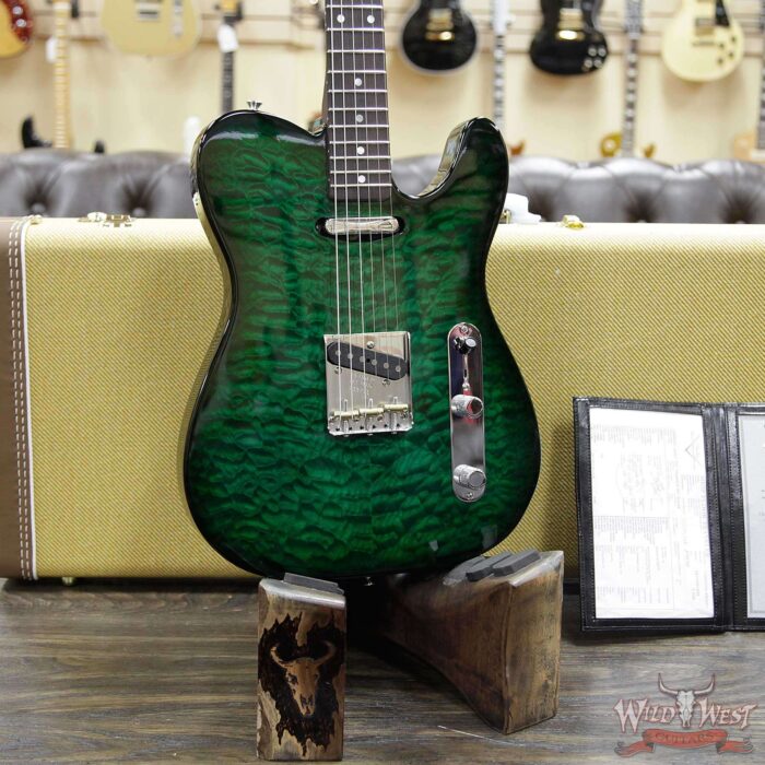 2019 Fender Custom Shop Dale Wilson Masterbuilt Quilt Top Telecaster NOS Rosewood Neck Emerald Green Trans - Image 11