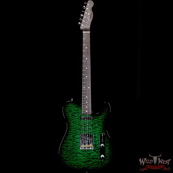 2019 Fender Custom Shop Dale Wilson Masterbuilt Quilt Top Telecaster NOS Rosewood Neck Emerald Green Trans - Image 4